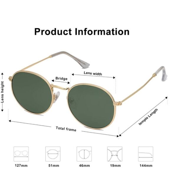 COPY - Classic round frame polarized Sunglasses - Picture 3 of 3